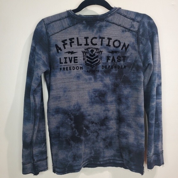 Affliction long sleeve Reversible skull waffle thermal long sleeve size med - Picture 12 of 13